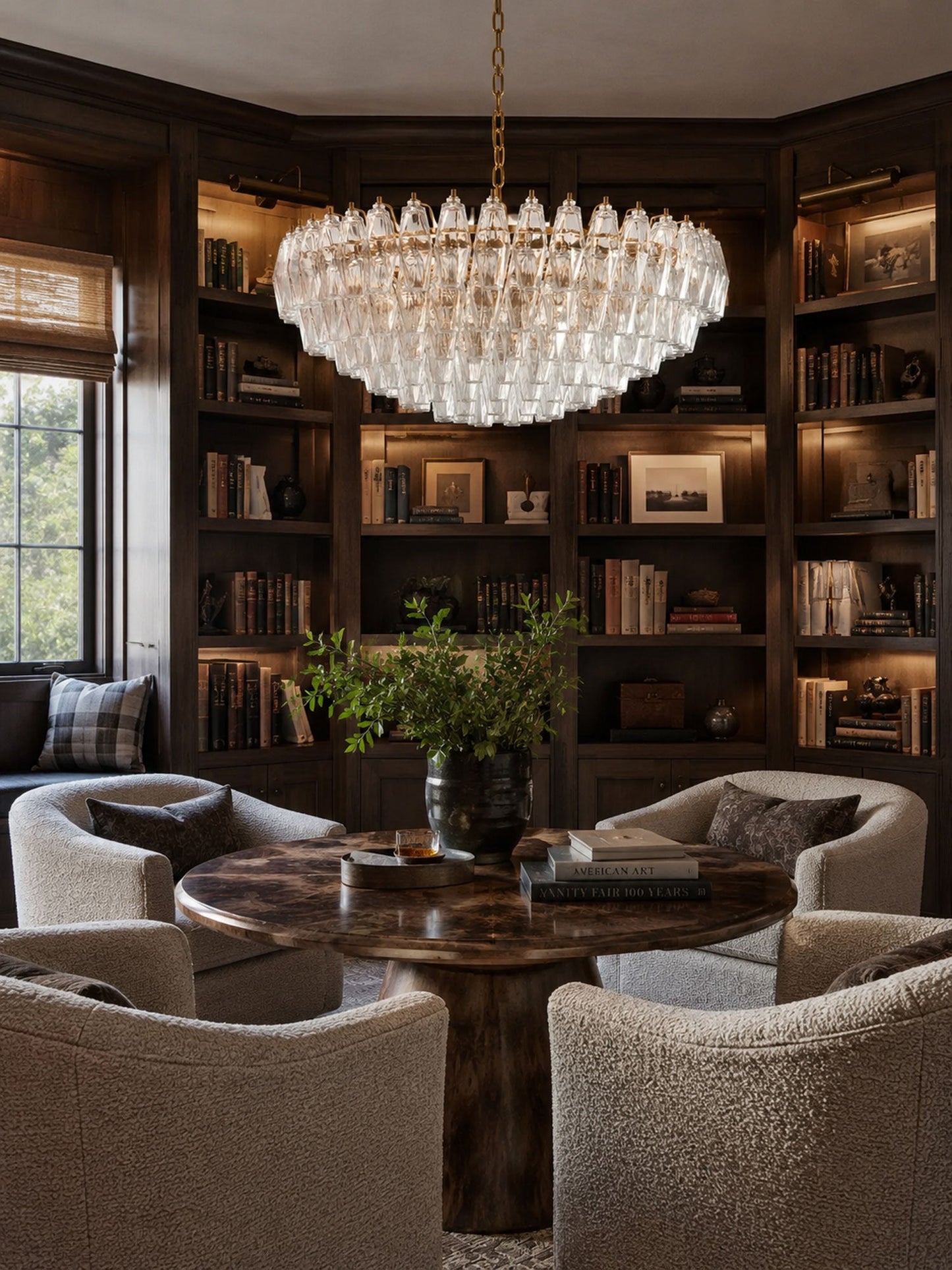 Clear Sorrento Chandelier - Elegant Design with Adjustable Height & LE