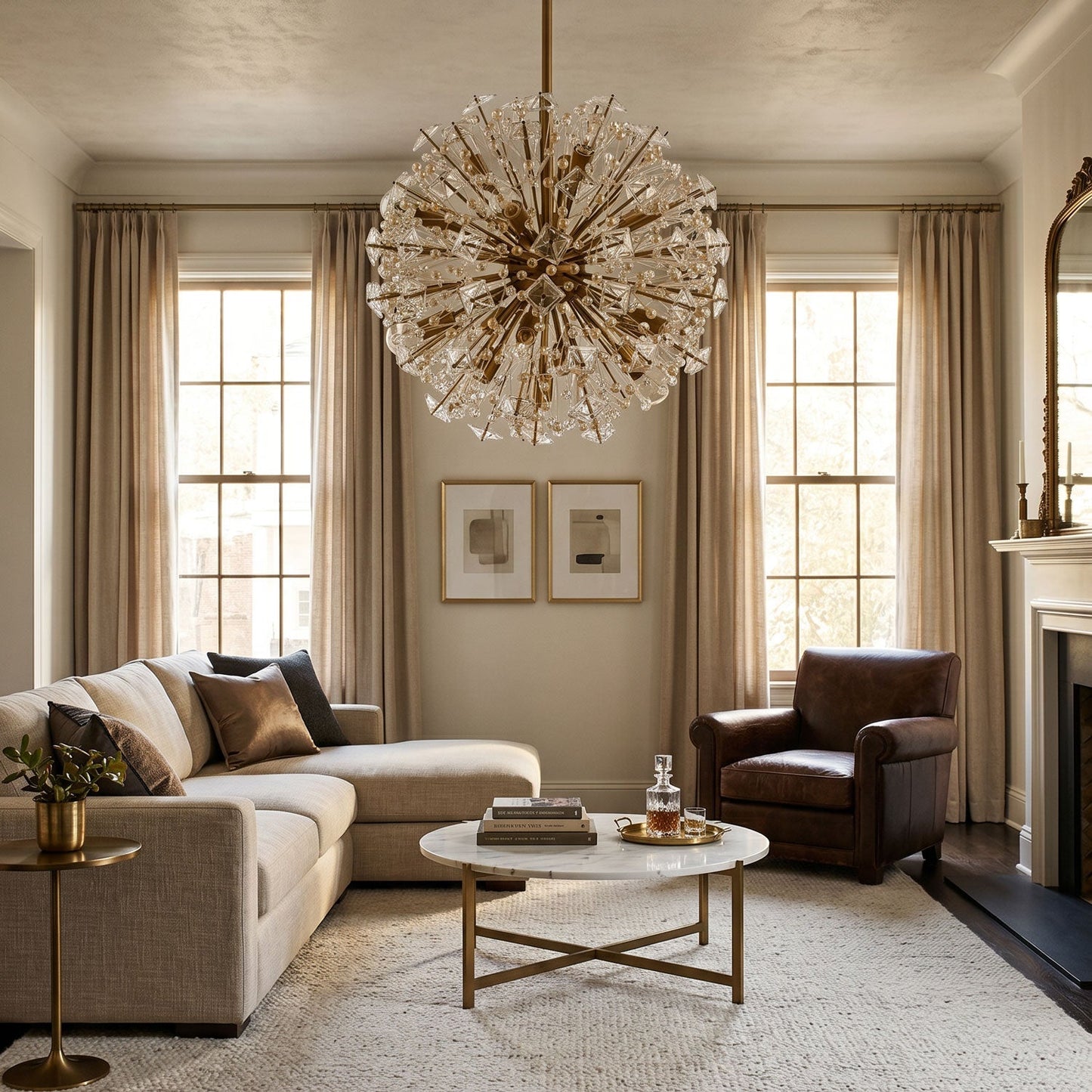 Dickinson Chandelier - Elegant Crystal Design with Adjustable Height