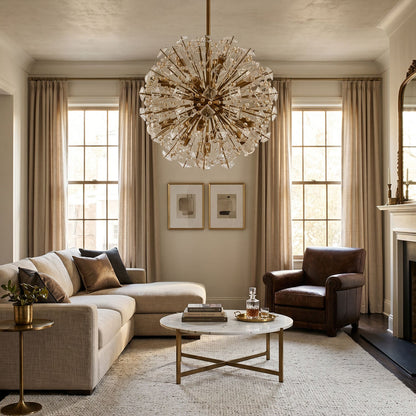 Dickinson Chandelier - Elegant Crystal Design with Adjustable Height