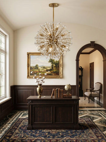 Dickinson Chandelier - Elegant Crystal Design with Adjustable Height