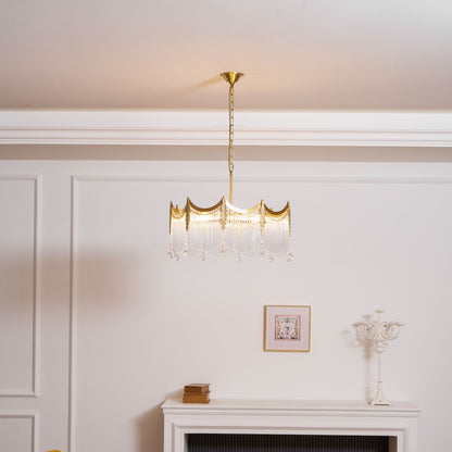 Elegant Vacarro Chandelier with Dimmable LED Lights and Crystal Accent