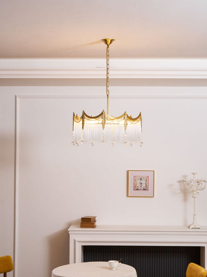 Elegant Vacarro Chandelier with Dimmable LED Lights and Crystal Accent