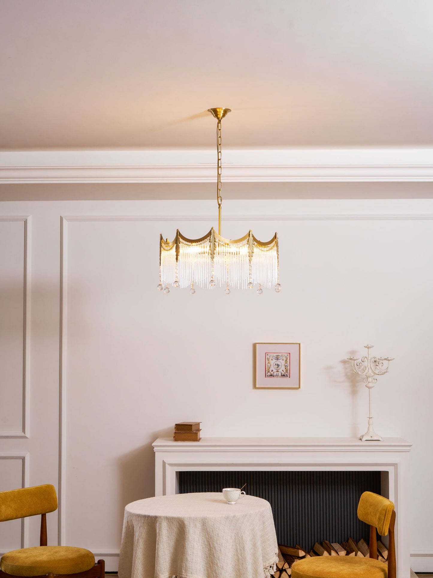 Elegant Vacarro Chandelier with Dimmable LED Lights and Crystal Accent