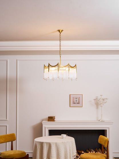 Elegant Vacarro Chandelier with Dimmable LED Lights and Crystal Accent
