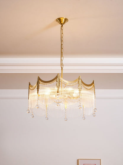 Elegant Vacarro Chandelier with Dimmable LED Lights and Crystal Accent