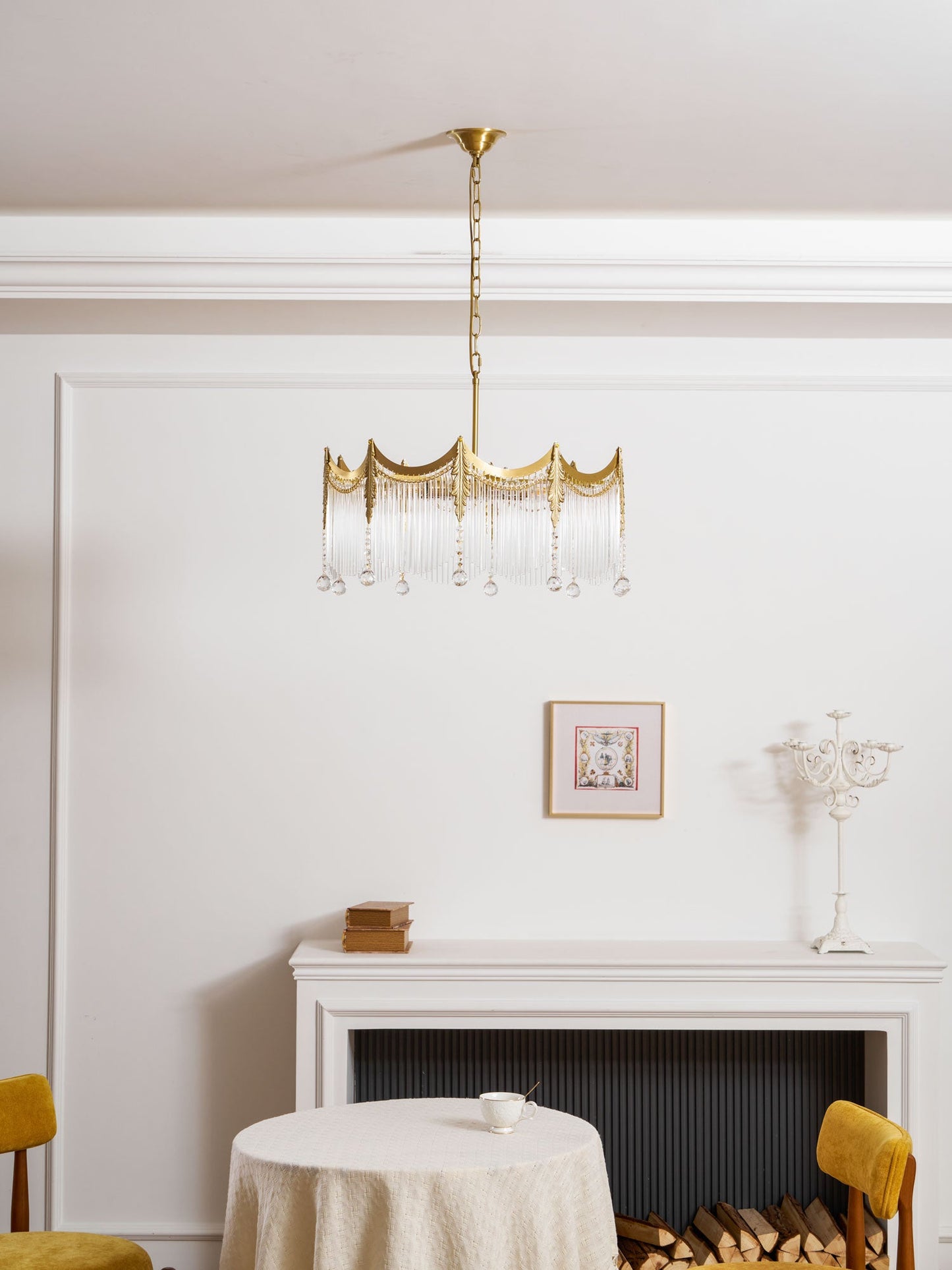 Elegant Vacarro Chandelier with Dimmable LED Lights and Crystal Accent