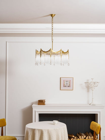 Elegant Vacarro Chandelier with Dimmable LED Lights and Crystal Accent