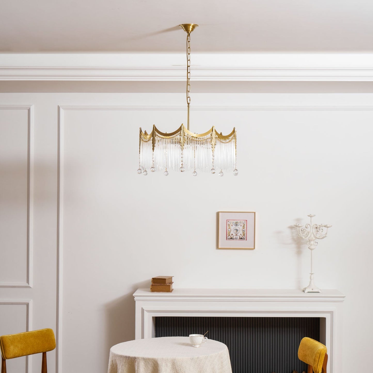 Elegant Vacarro Chandelier with Dimmable LED Lights and Crystal Accent