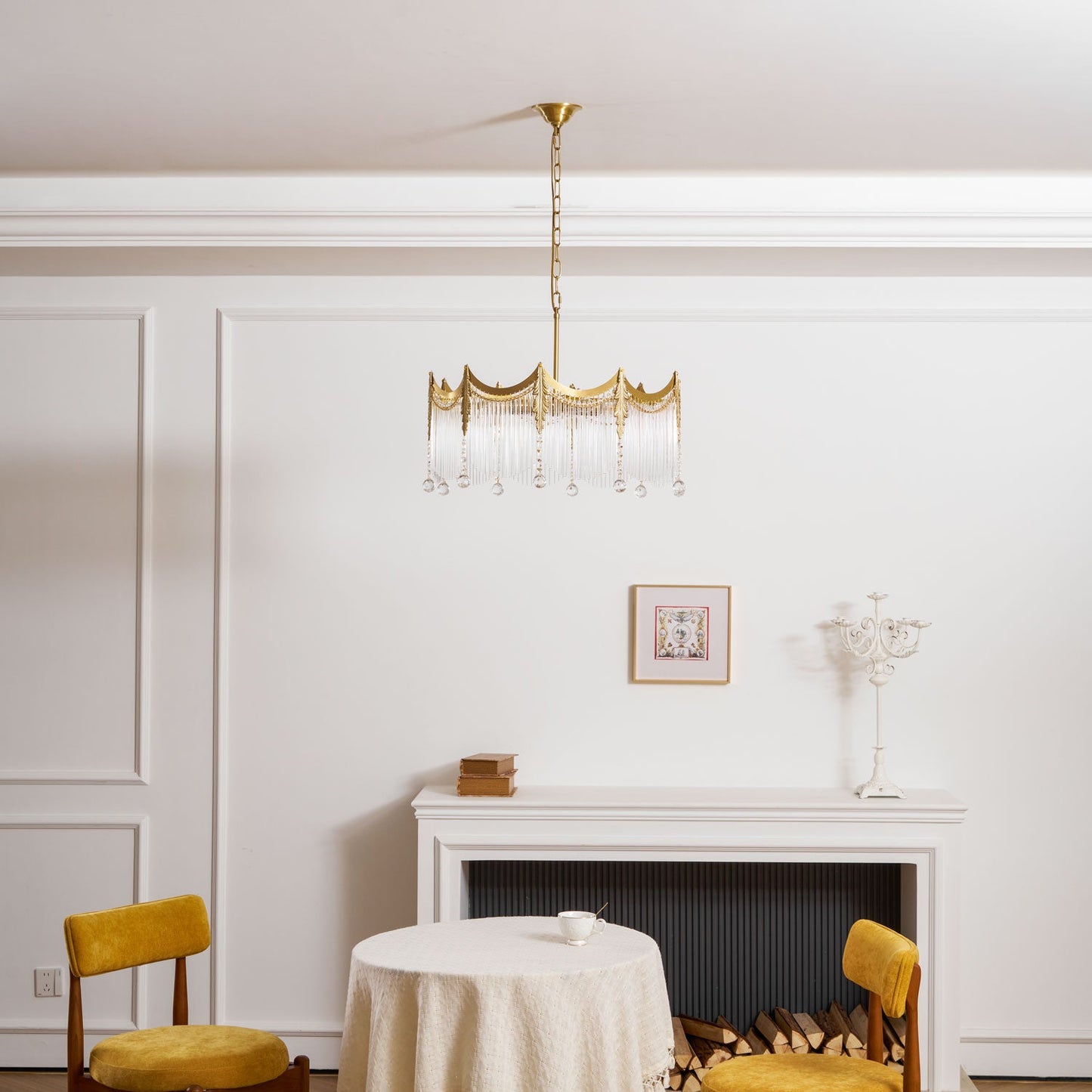 Elegant Vacarro Chandelier with Dimmable LED Lights and Crystal Accent
