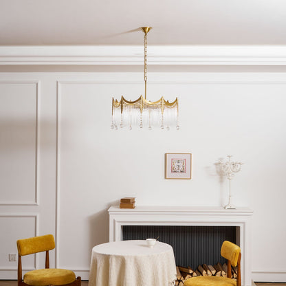 Elegant Vacarro Chandelier with Dimmable LED Lights and Crystal Accent