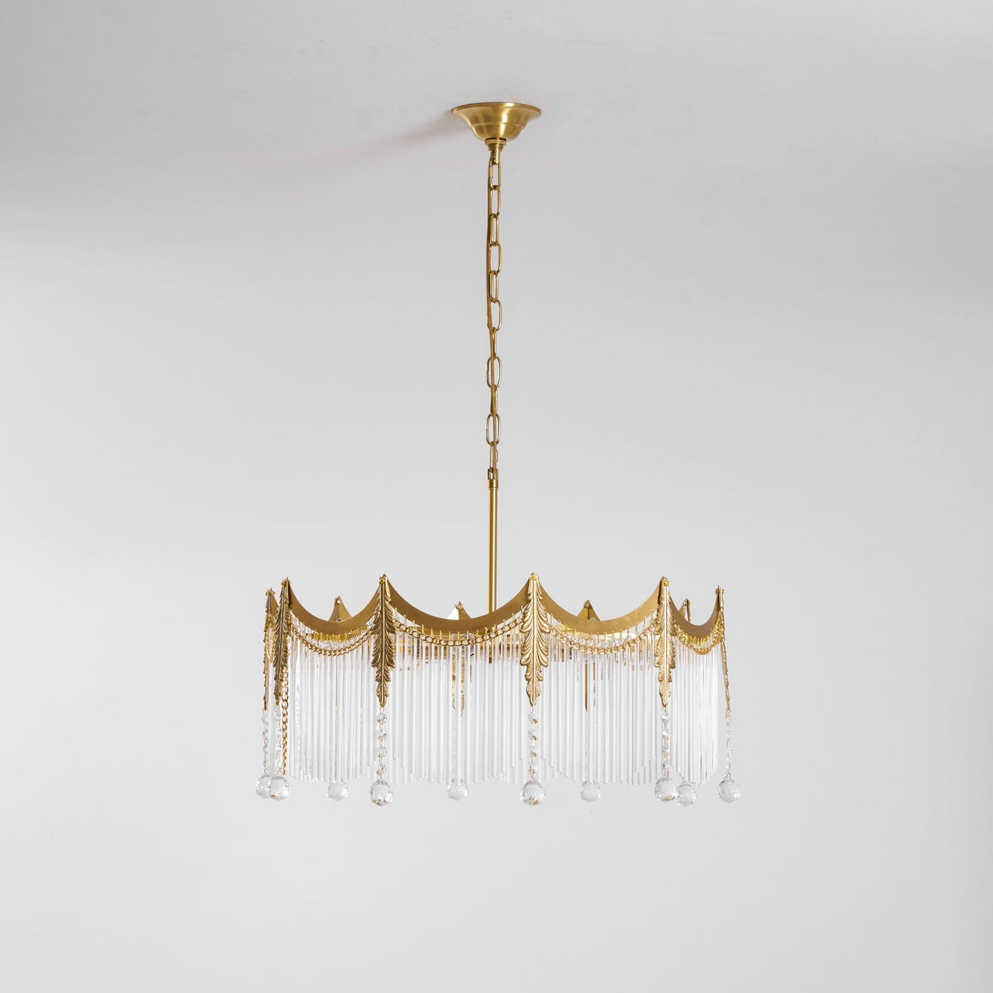 Elegant Vacarro Chandelier with Dimmable LED Lights and Crystal Accent