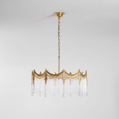 Elegant Vacarro Chandelier with Dimmable LED Lights and Crystal Accent