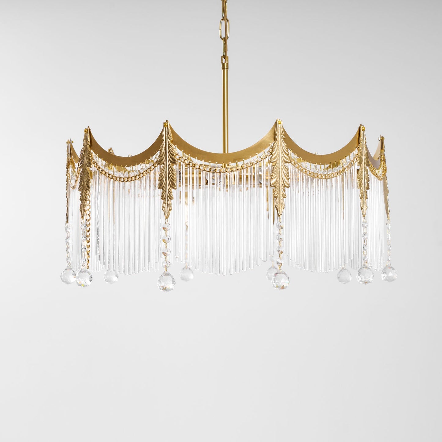 Elegant Vacarro Chandelier with Dimmable LED Lights and Crystal Accent