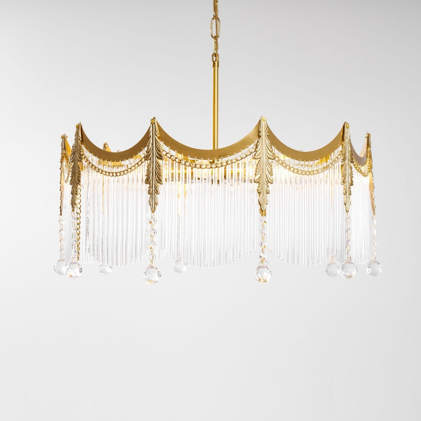 Elegant Vacarro Chandelier with Dimmable LED Lights and Crystal Accent