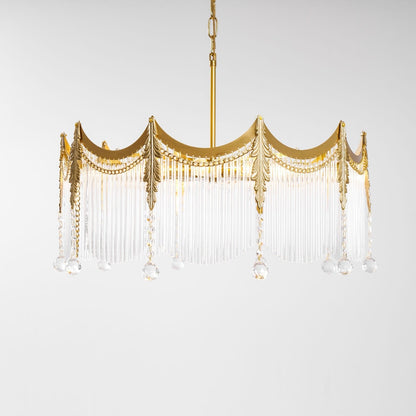 Elegant Vacarro Chandelier with Dimmable LED Lights and Crystal Accent