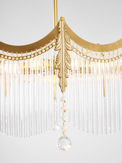 Elegant Vacarro Chandelier with Dimmable LED Lights and Crystal Accent