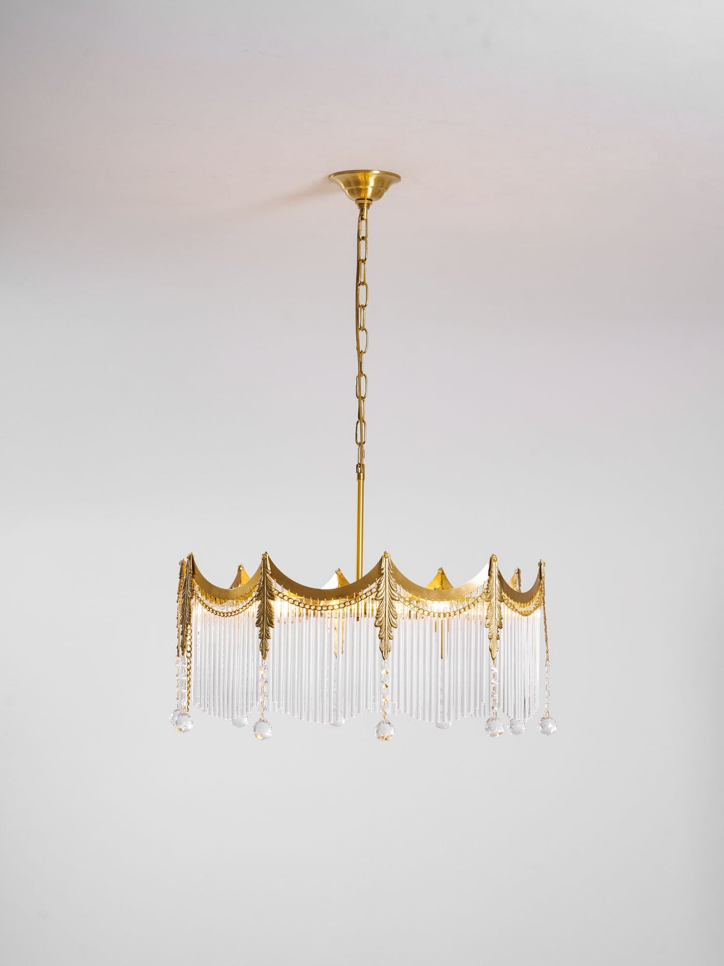 Elegant Vacarro Chandelier with Dimmable LED Lights and Crystal Accent