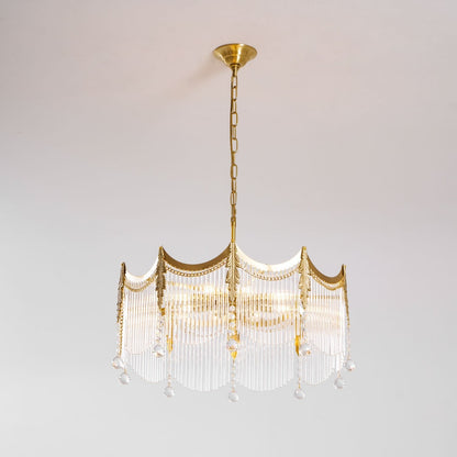 Elegant Vacarro Chandelier with Dimmable LED Lights and Crystal Accent