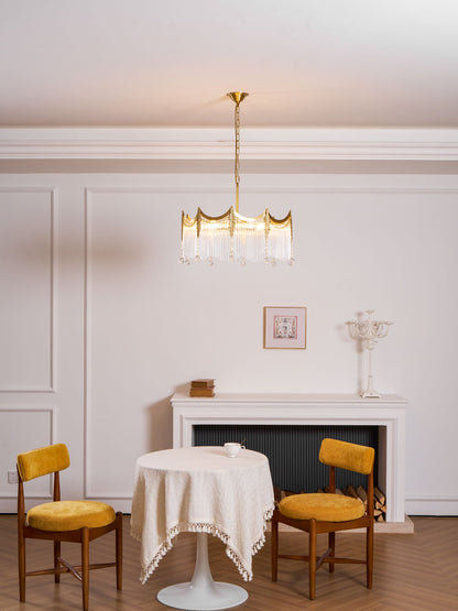 Elegant Vacarro Chandelier with Dimmable LED Lights and Crystal Accent