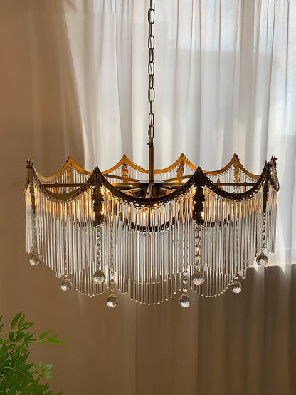 Elegant Vacarro Chandelier with Dimmable LED Lights and Crystal Accent