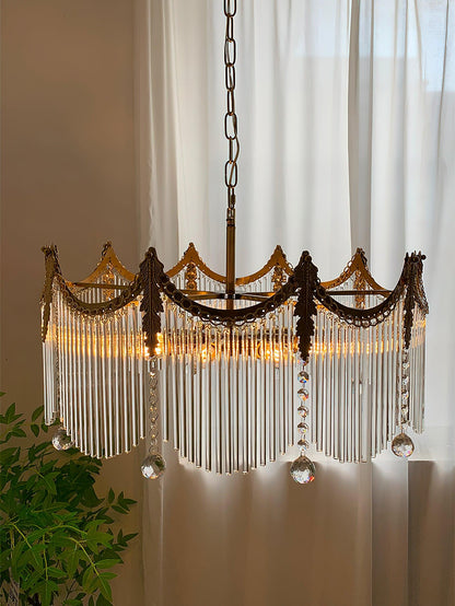 Elegant Vacarro Chandelier with Dimmable LED Lights and Crystal Accent