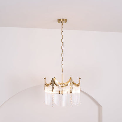 Elegant Vacarro Chandelier with Dimmable LED Lights and Crystal Accent