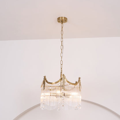 Elegant Vacarro Chandelier with Dimmable LED Lights and Crystal Accent