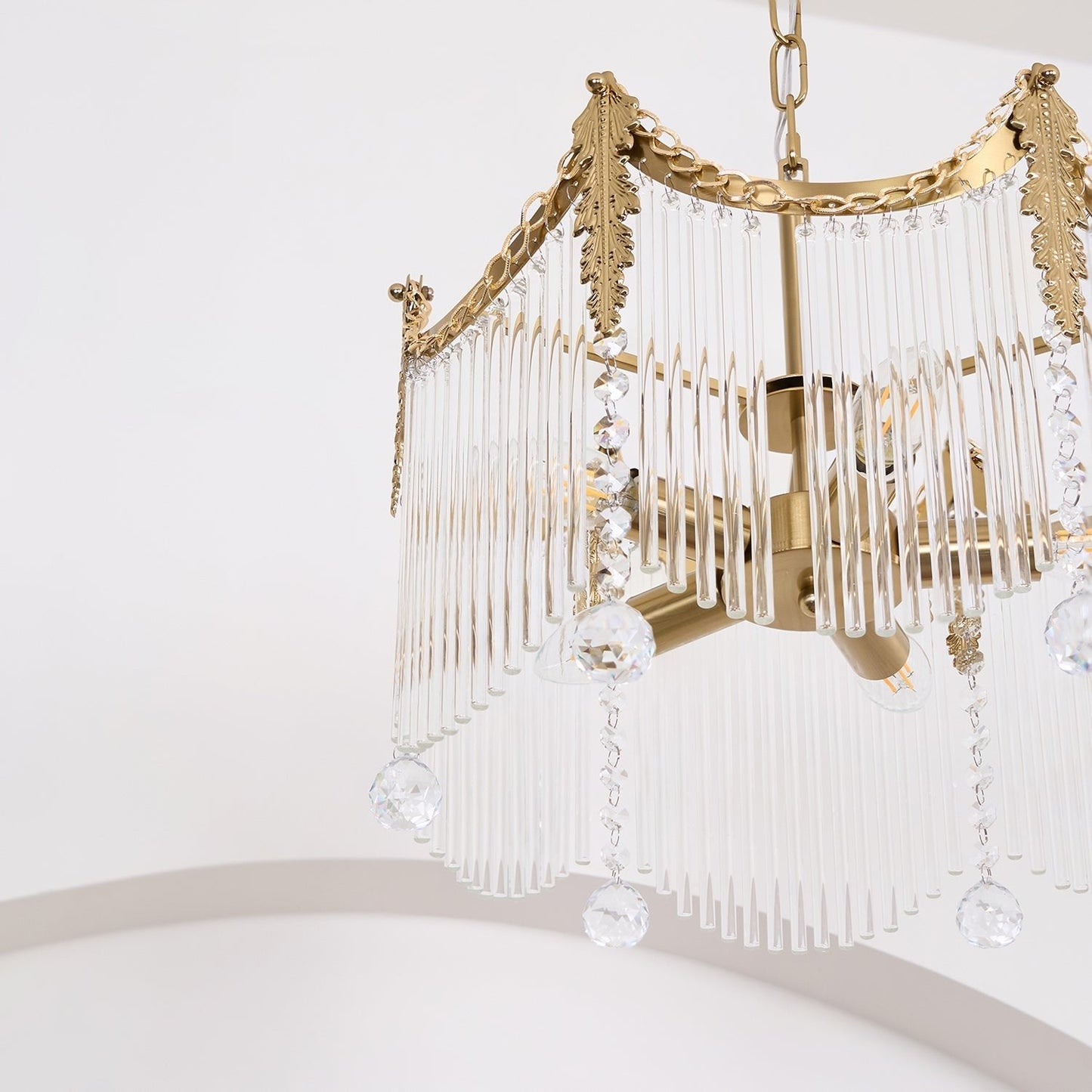 Elegant Vacarro Chandelier with Dimmable LED Lights and Crystal Accent