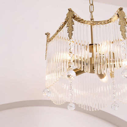 Elegant Vacarro Chandelier with Dimmable LED Lights and Crystal Accent