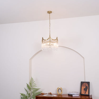 Elegant Vacarro Chandelier with Dimmable LED Lights and Crystal Accent