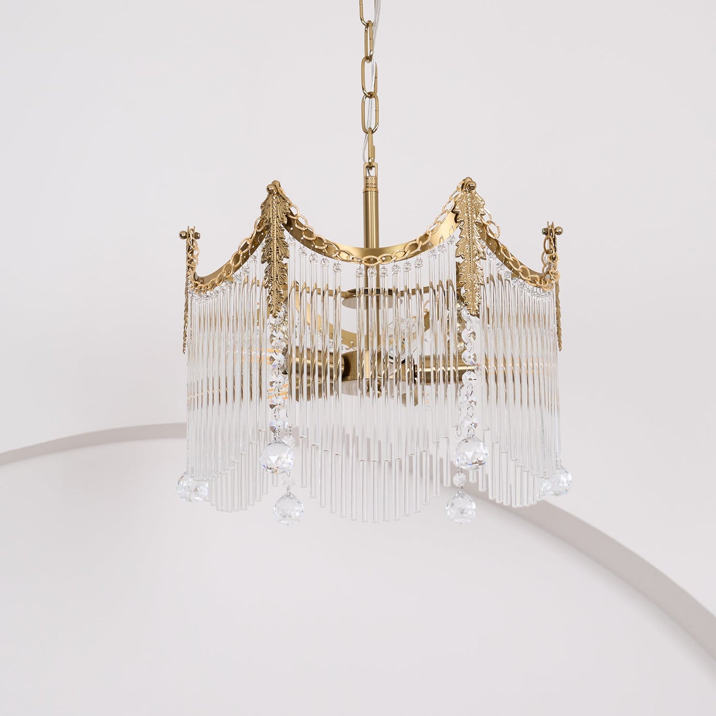 Elegant Vacarro Chandelier with Dimmable LED Lights and Crystal Accent