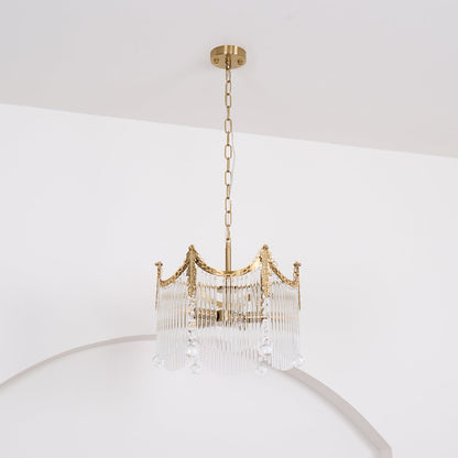 Elegant Vacarro Chandelier with Dimmable LED Lights and Crystal Accent