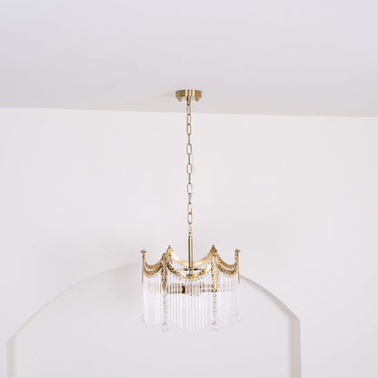 Elegant Vacarro Chandelier with Dimmable LED Lights and Crystal Accent