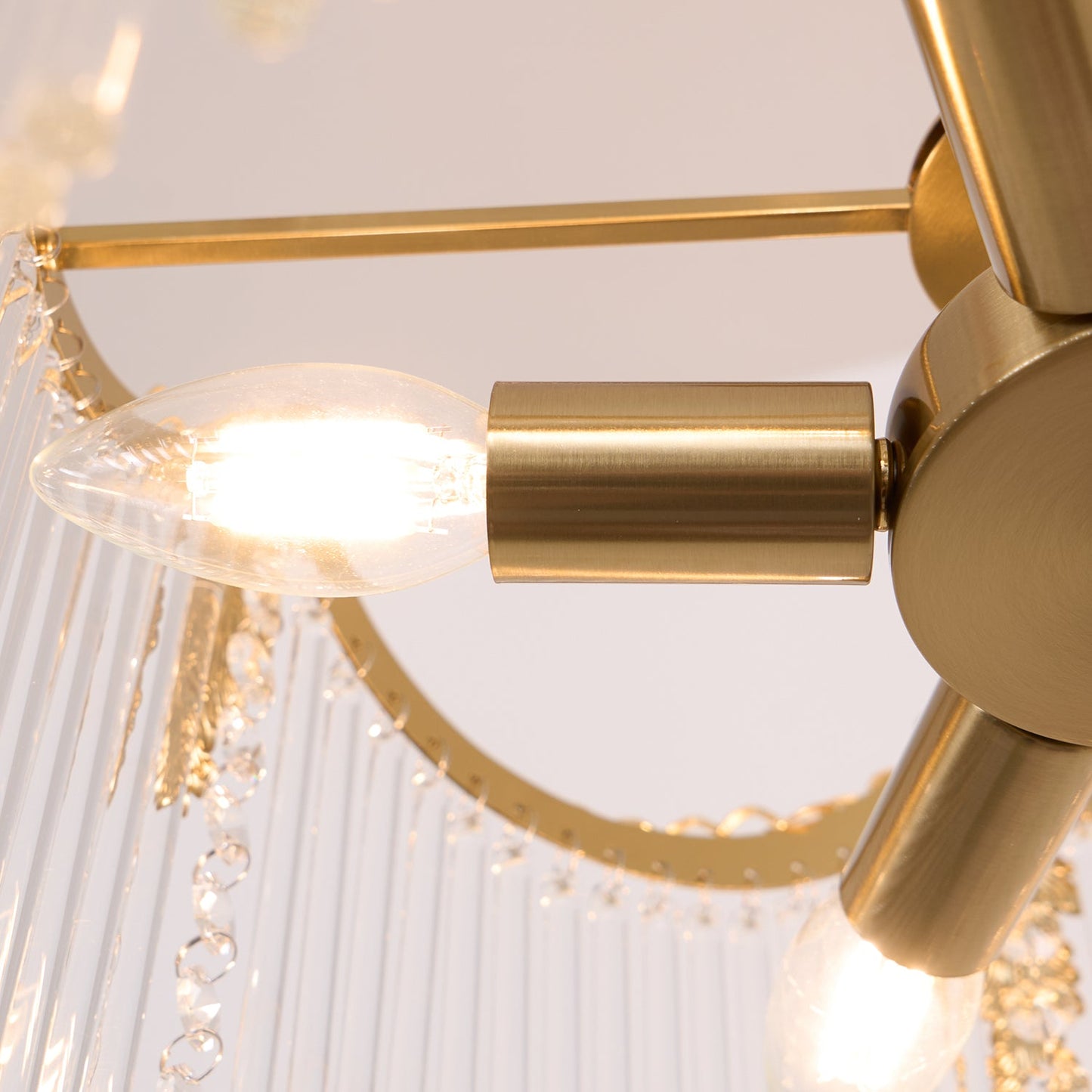 Elegant Vacarro Chandelier with Dimmable LED Lights and Crystal Accent