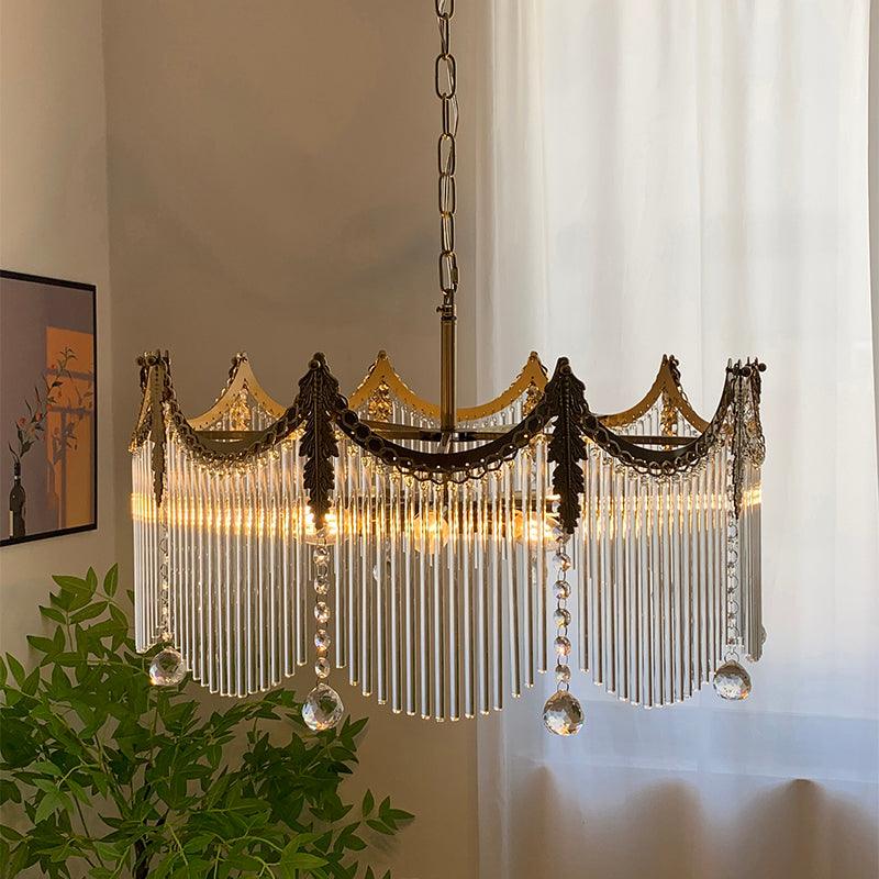Elegant Vacarro Chandelier with Dimmable LED Lights and Crystal Accent