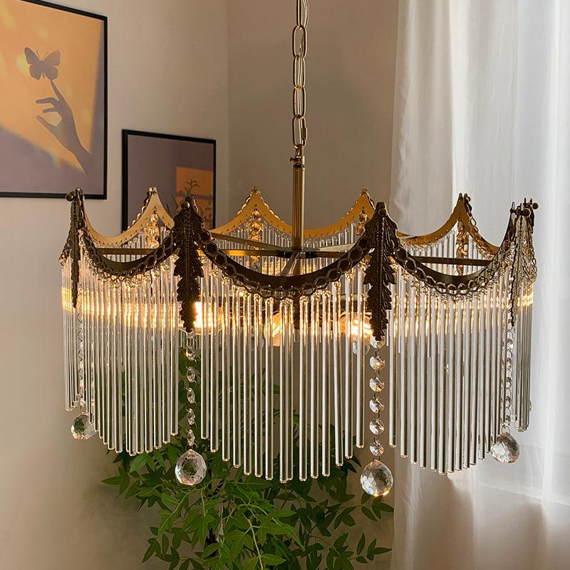 Elegant Vacarro Chandelier with Dimmable LED Lights and Crystal Accent