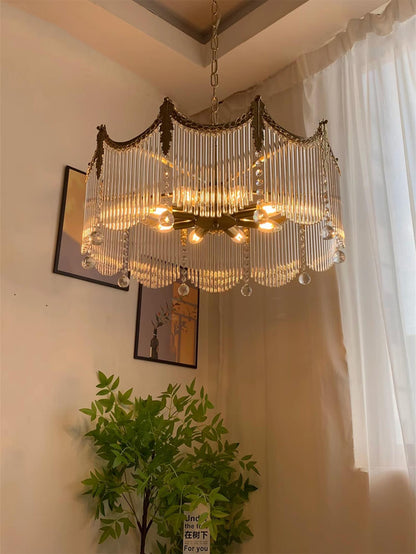 Elegant Vacarro Chandelier with Dimmable LED Lights and Crystal Accent