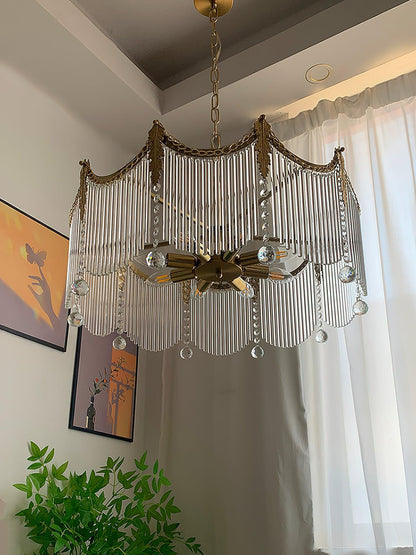 Elegant Vacarro Chandelier with Dimmable LED Lights and Crystal Accent