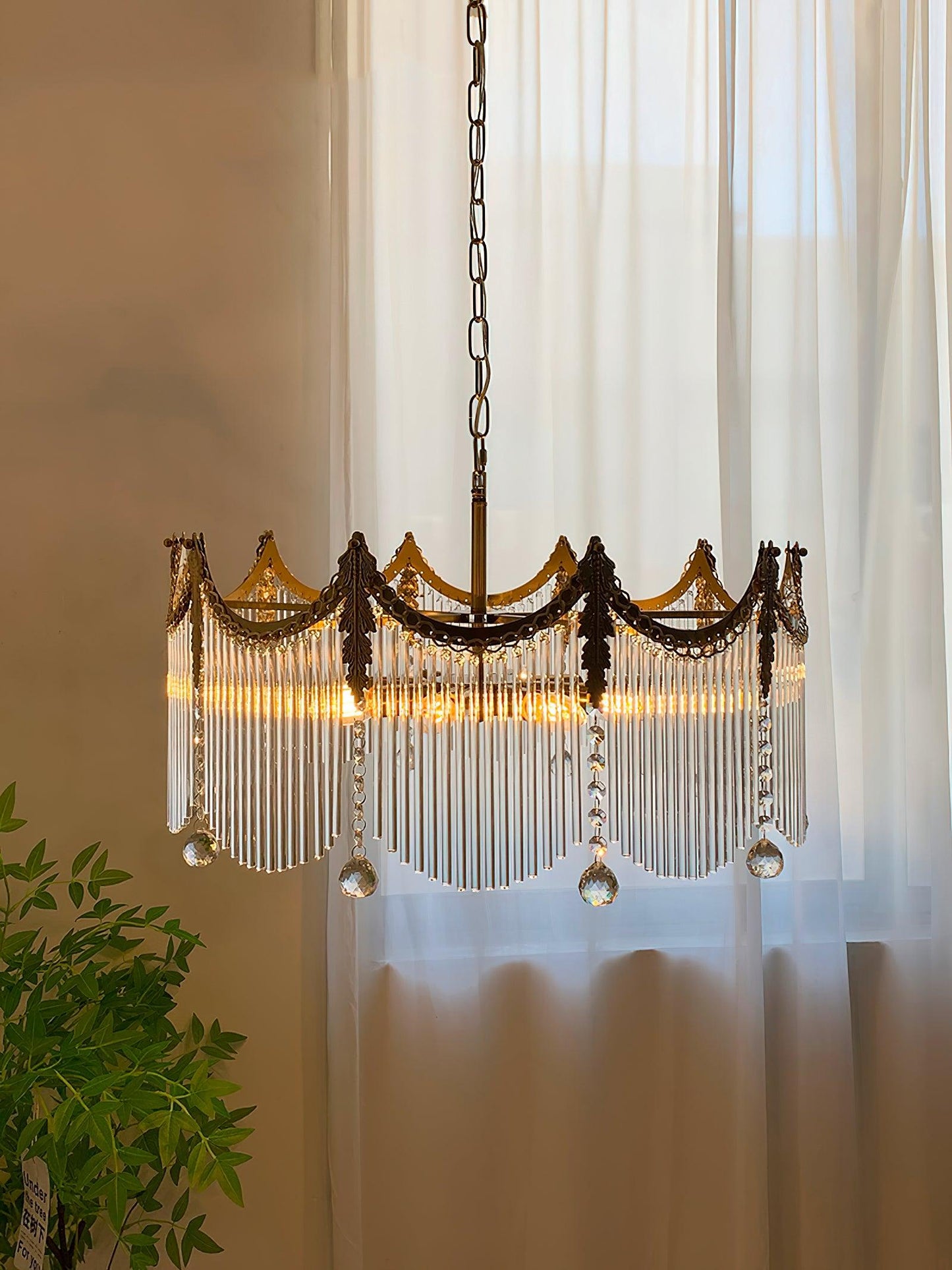 Elegant Vacarro Chandelier with Dimmable LED Lights and Crystal Accent