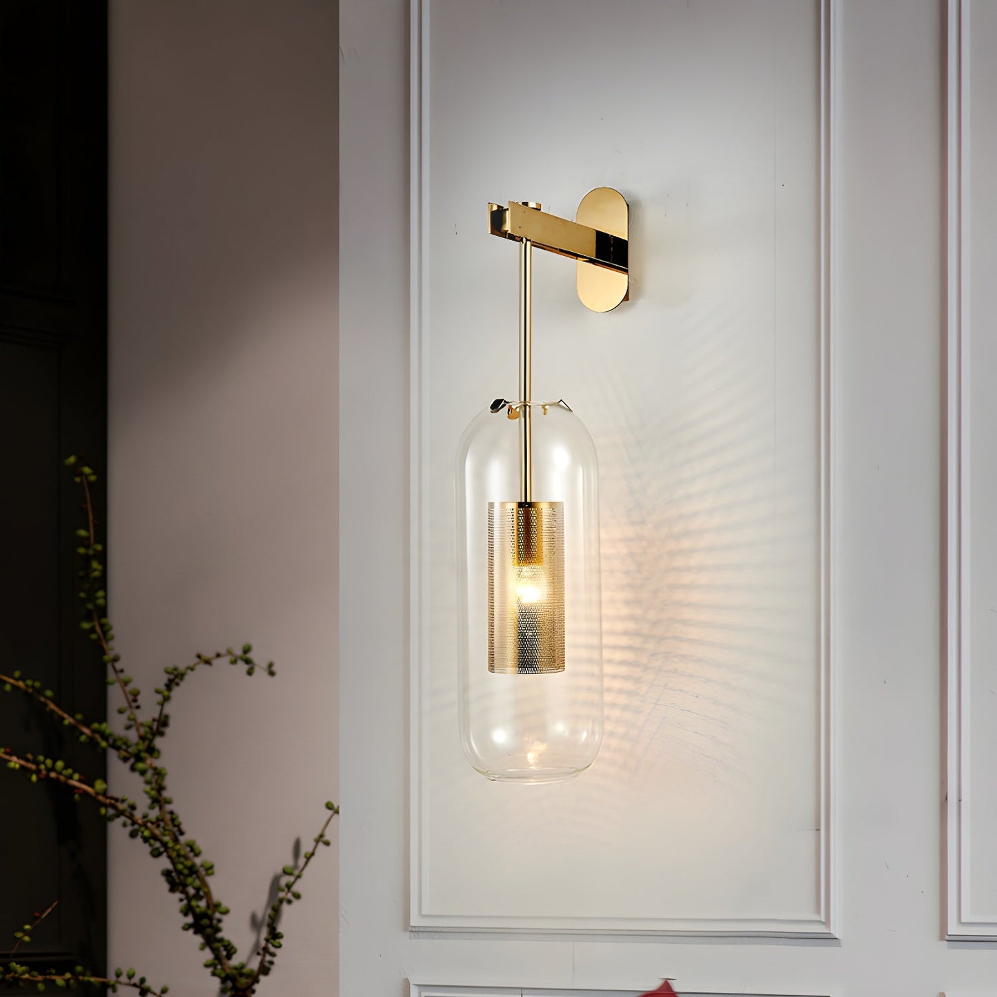 Vadim Glass Wall Lamp - Elegant Design with Adjustable Brightness
