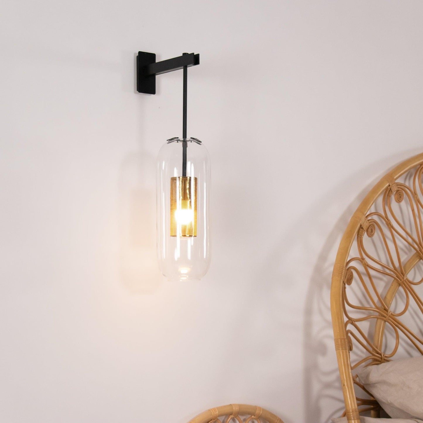 Vadim Glass Wall Lamp - Elegant Design with Adjustable Brightness