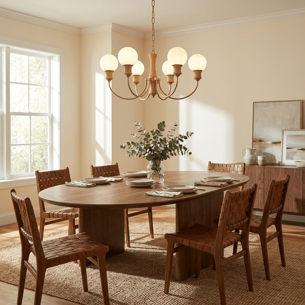 Valdora Globe Chandelier - Elegant Design with Adjustable Height & LED