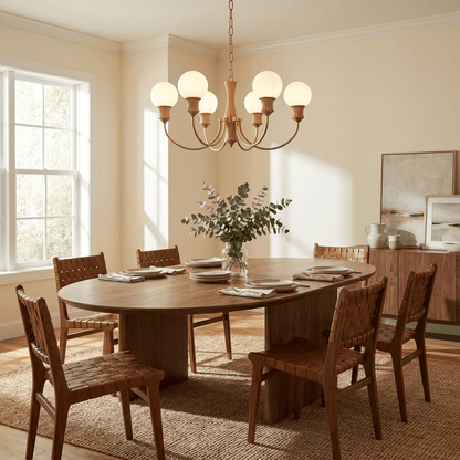 Valdora Globe Chandelier - Elegant Design with Adjustable Height & LED