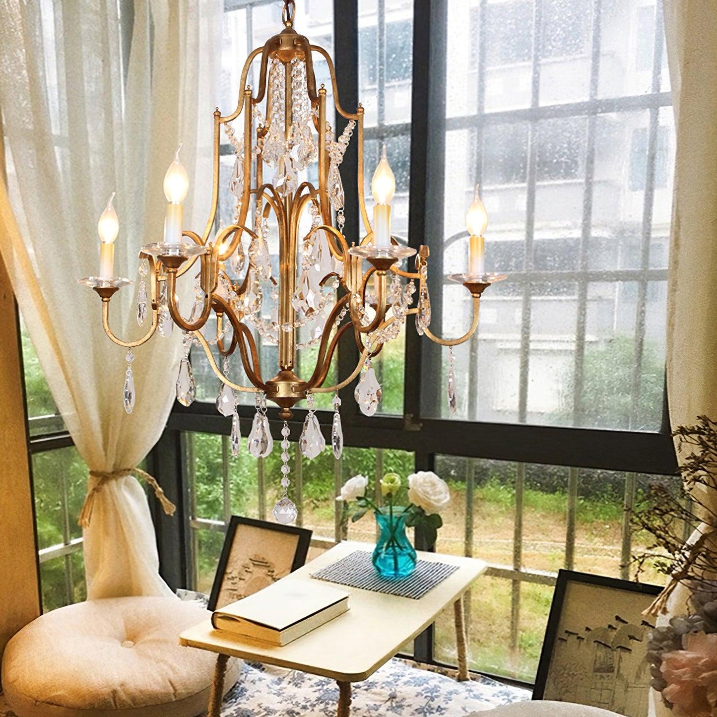 Valentina Chandelier - Elegant Design with Adjustable Height & LED Lig