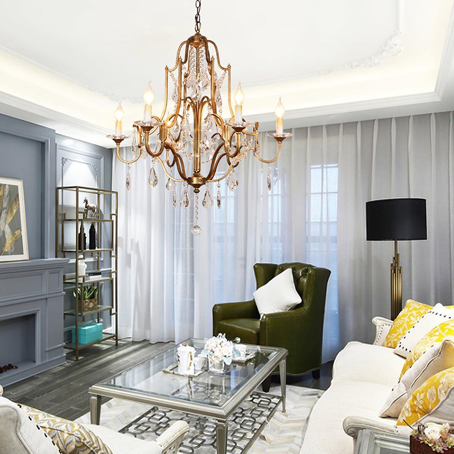 Valentina Chandelier - Elegant Design with Adjustable Height & LED Lig