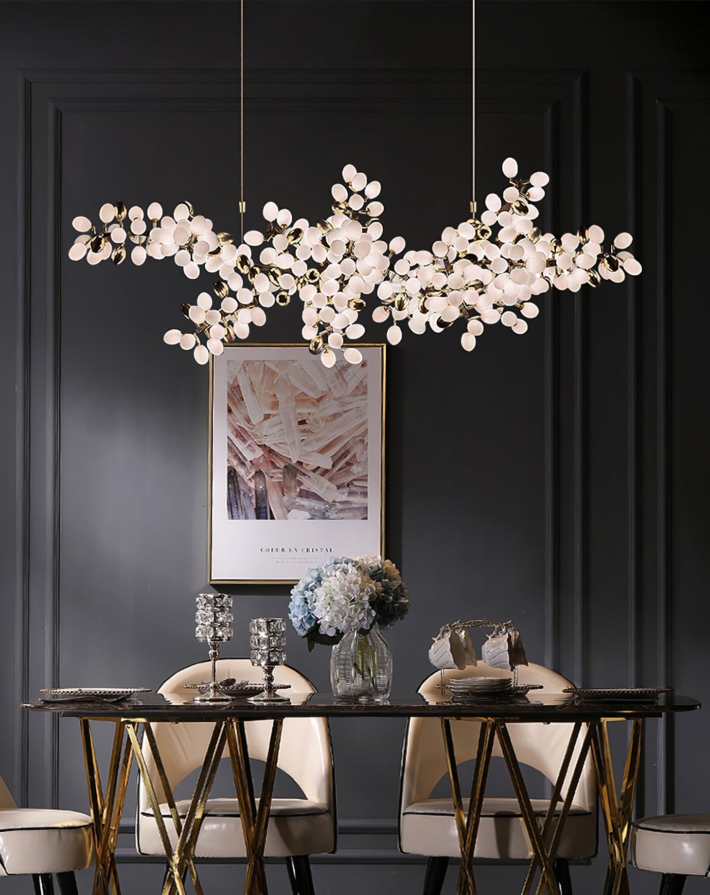 Selene Droplet Chandelier - Elegant Crystal Design with Adjustable Hei