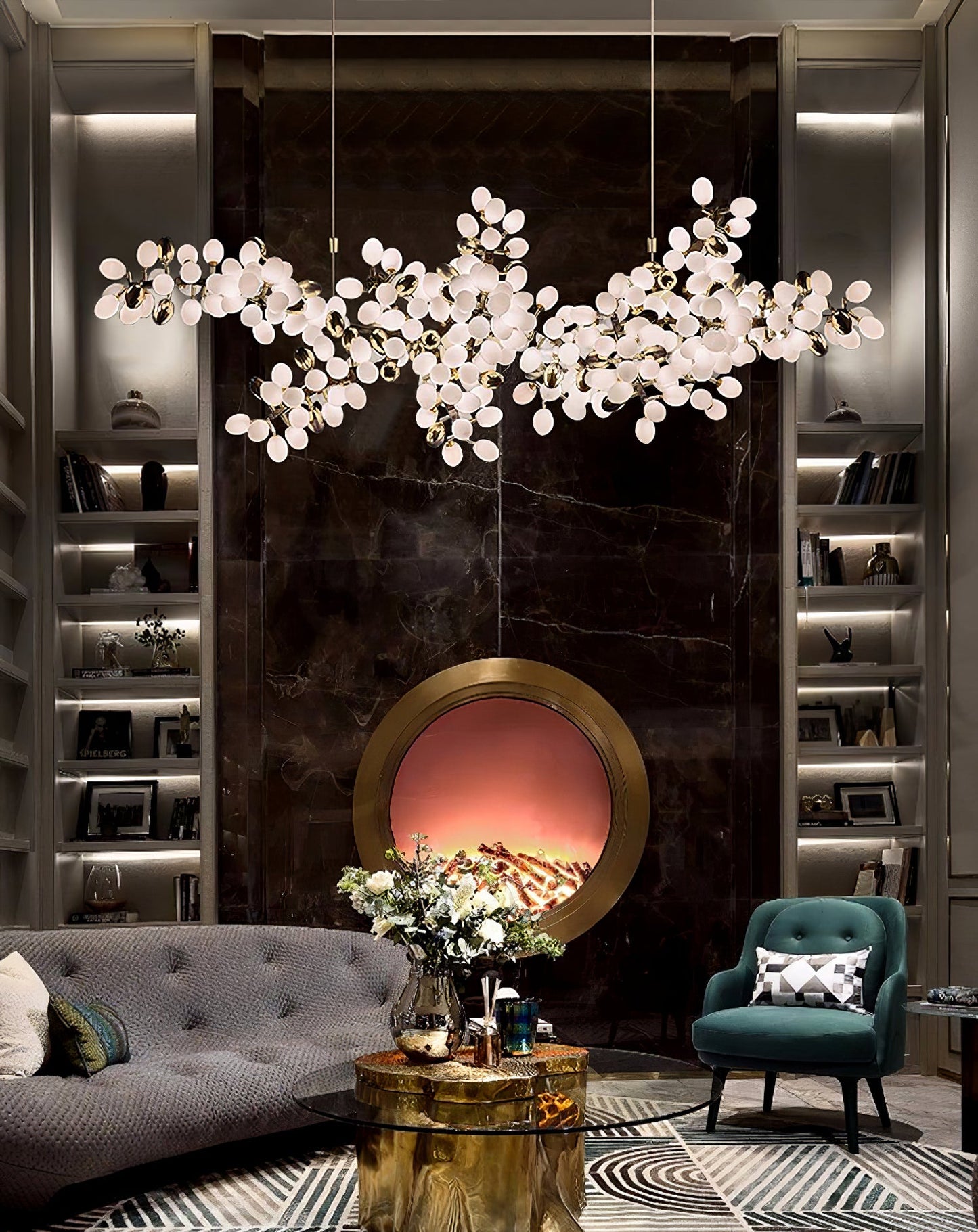 Selene Droplet Chandelier - Elegant Crystal Design with Adjustable Hei