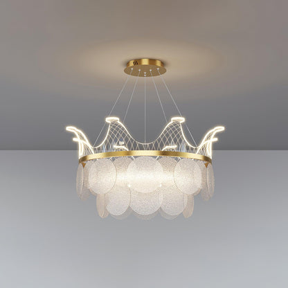 Vassar Crown Chandelier - Elegant Design with Adjustable Height & LED