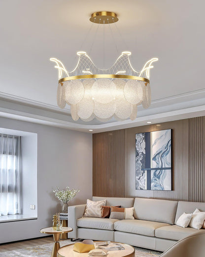 Vassar Crown Chandelier - Elegant Design with Adjustable Height & LED