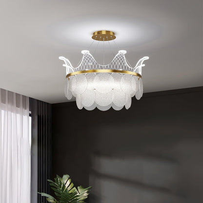Vassar Crown Chandelier - Elegant Design with Adjustable Height & LED